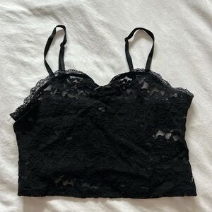 Garage Black Lace Crop Top